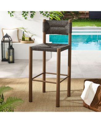 Parkland Outdoor Patio Rattan and Aluminum Bar Stools, Set of 2