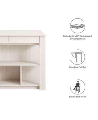 Meadowbrook Kitchen Island and Stool, Set of 3