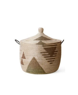  Dou Lid Graphic Print Low Storage Basket