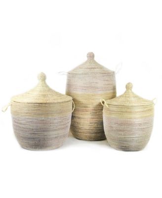 Dou Lid Two-Tone Medium Storage Basket