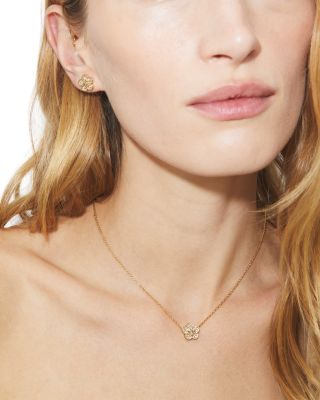 Kira Pav&eacute; Flower Stud Earrings