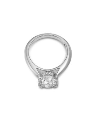 Luxe Collection Certified Lab Grown Diamond Hidden Halo  Solitaire Engagement Ring in Platinum, 3.15 tcw