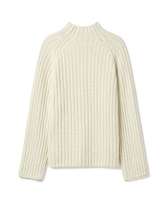  Pointelle Mock Neck Sweater