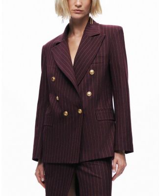 Pinstripe Double-Breasted Blazer