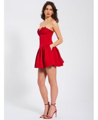  Sacha Drop Waist Corset Puffy Mini Dress