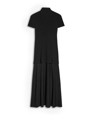 Tie Neck Drop Waist Dress