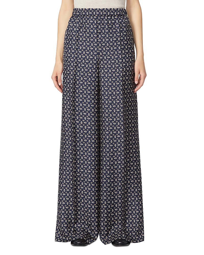 Max Mara Vischio Wide Leg Silk Pants