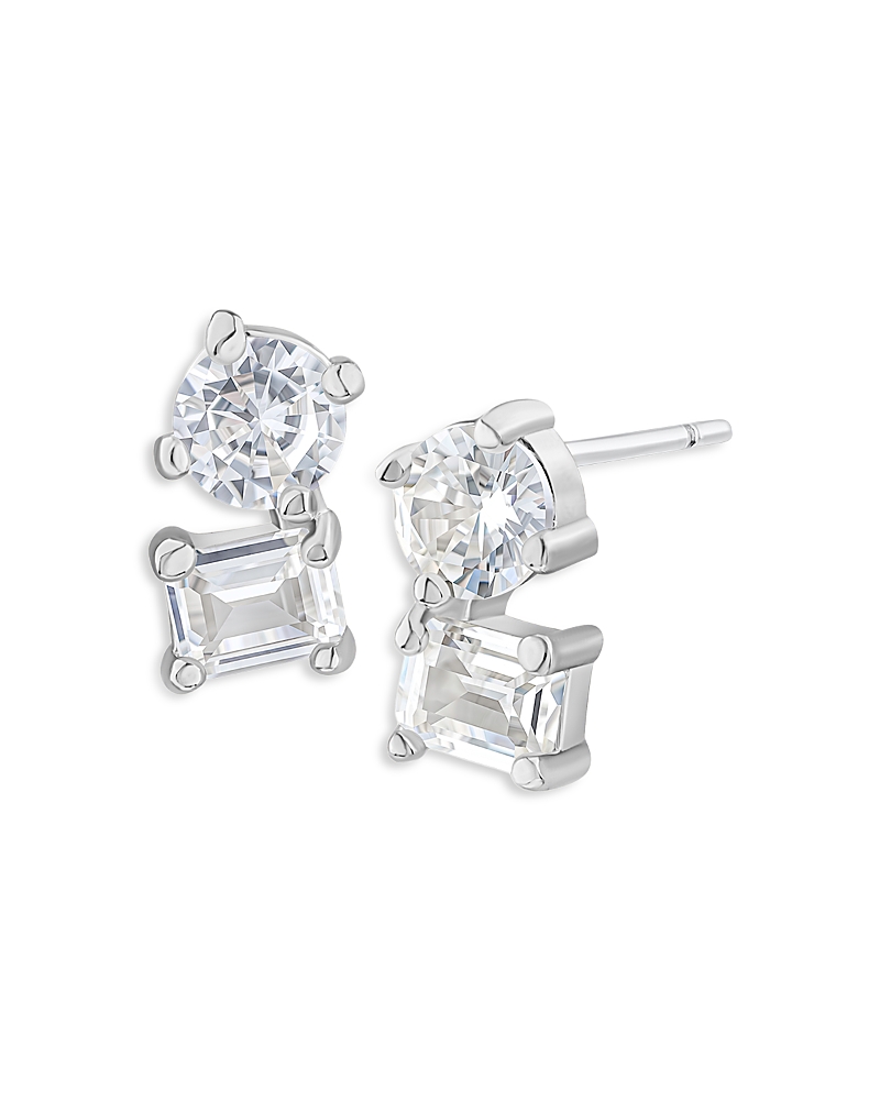 Kenneth Jay Lane Round & Emerald Cut Cubic Zirconia Stud Earrings