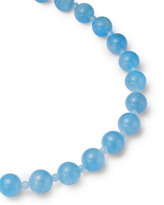 Milky Aquamarine Beaded Collar Necklace in 14K Yellow Gold, 18"