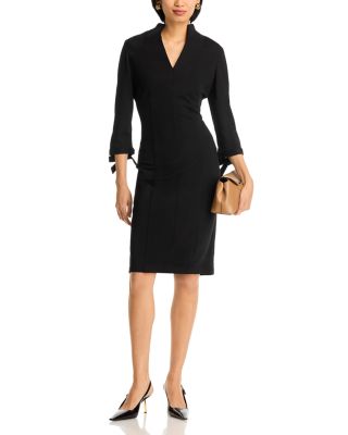  LuxeStretch Ponte Tie Sleeve Sheath Dress