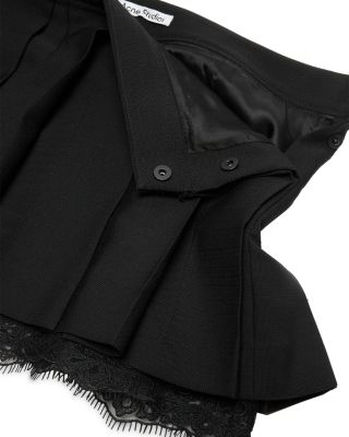Lace Hem Pleated Mini Skirt