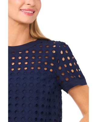 Circle Eyelet Embroidered Top