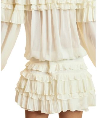 Ruffle Pleated Micro Skirt