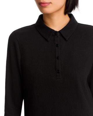 Crinkled Jersey Slim Henley Top