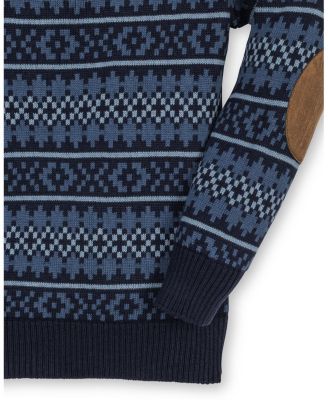 Boys&#39; Organic Long Sleeve Henley Pullover Sweater with Elbow Patches - Little Kid, Big Kid