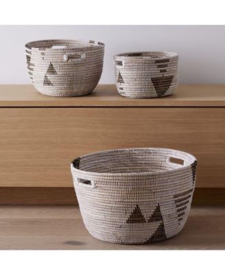 Oval Storage Basket Graphic Print - Set of 3