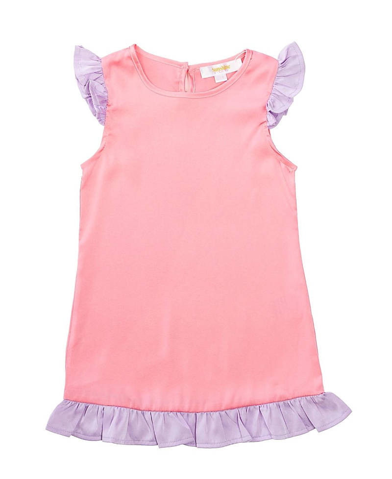 Sunshine Society Girls' Solid Silky Dress - Baby, Little Kid