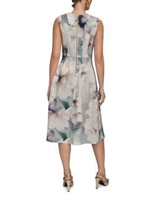 Sleeveless Watercolor Floral Midi Dress