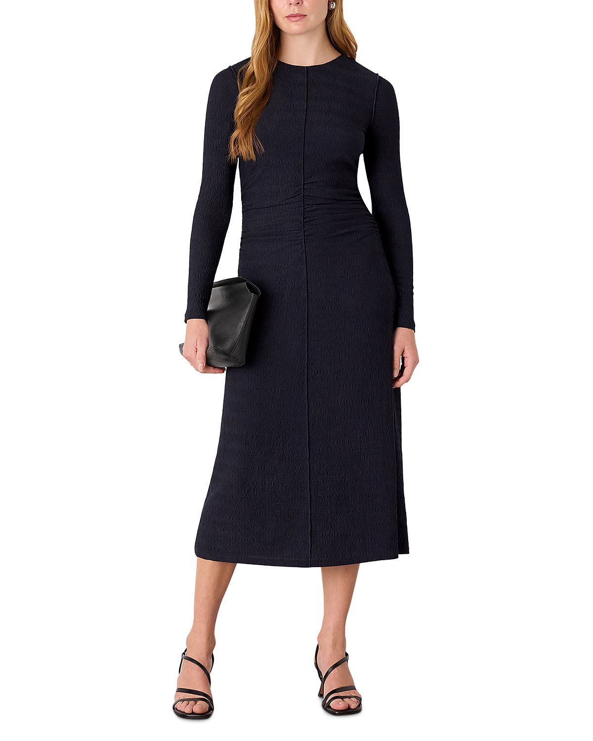 Whistles Textured Jersey Ruched Dress