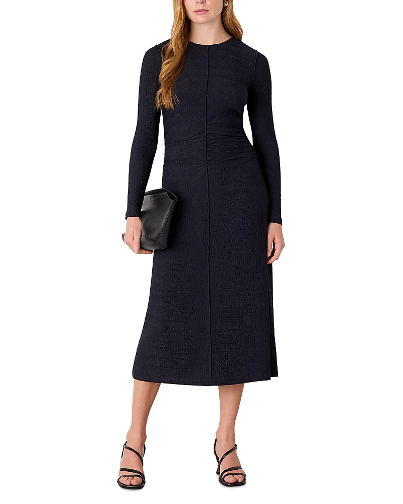 Whistles Textured Jersey Ruched Dress