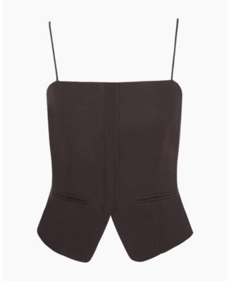  Air Linen Straight Neck Top