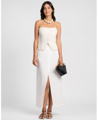  Air Linen Straight Neck Top