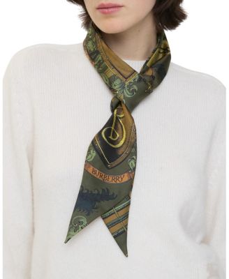  Skinny Reversible Etched Knight Silk Scarf