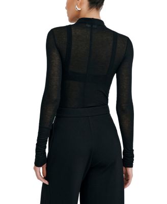  Alicia Sheer Turtleneck Top