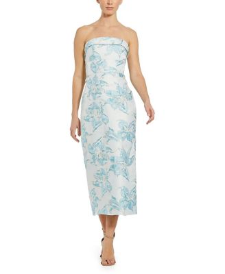  Brocade Strapless Column Dress