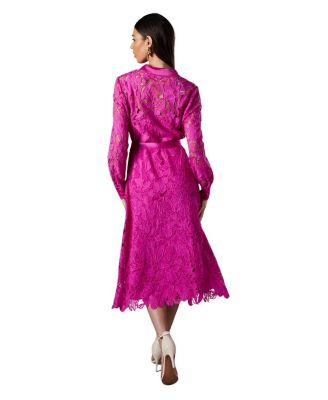 Lace Long Sleeve Shirt Dress