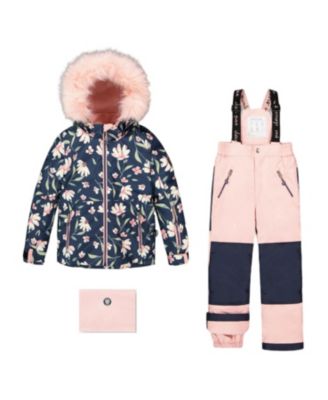 Girls' Two-Piece Flower Play Snowsuit - Big Kid