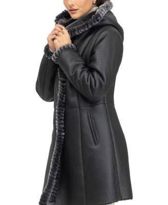 Merino Shearling Lamb Parka with Whipstitch Trim