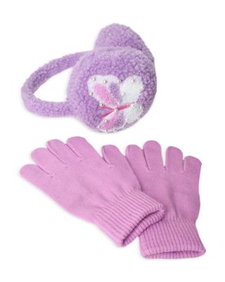Girls' Butterfly Earmuffs & Gloves Set - Big Kid