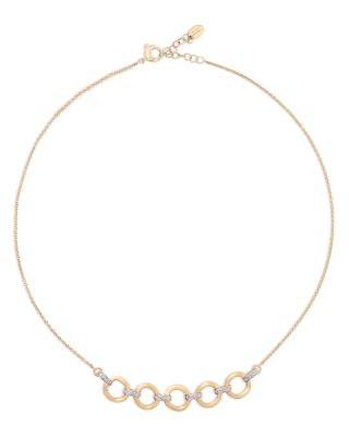 Diamond Link Collar Necklace in 18K White & Yellow Gold, 0.22 tcw