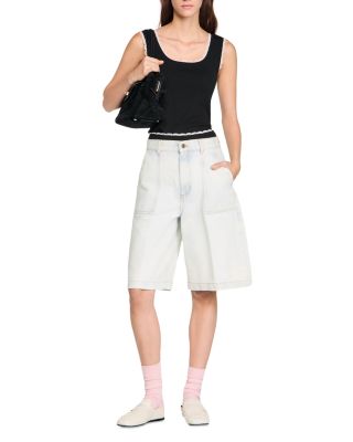 Bead Embroidered Ribbed Top