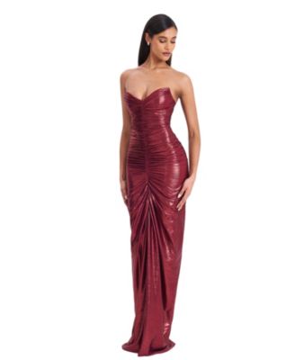 Sable Ruched Glitter Mermaid Gown