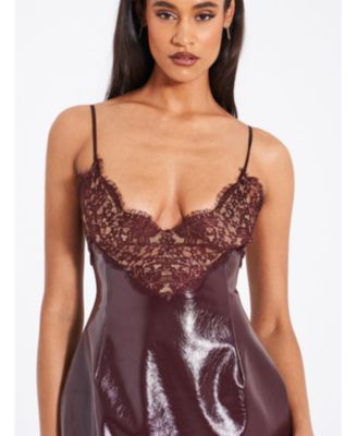 Shelby Lace Faux Leather Mini Dress