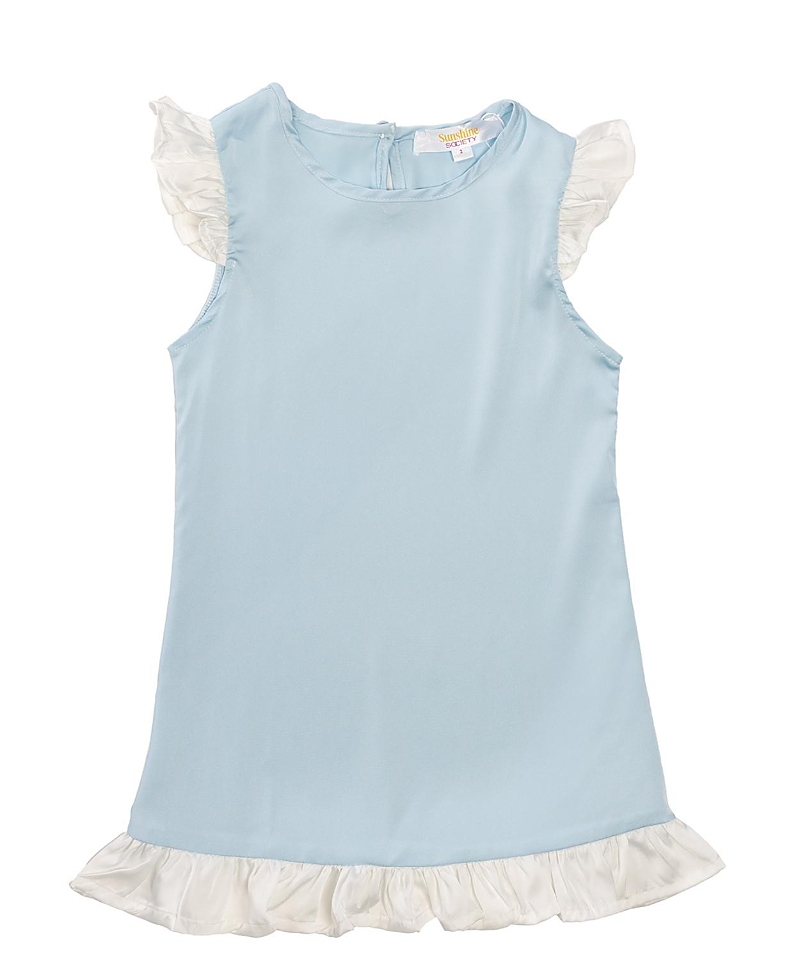Sunshine Society Girls' Solid Silky Dress - Baby, Little Kid