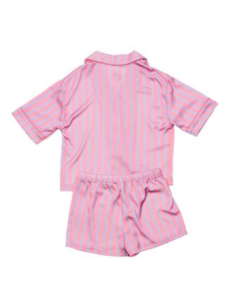 Girls' Cotton Candy Striped Silky Short Sleeve Shorts Set - Little Kid, Big Kid