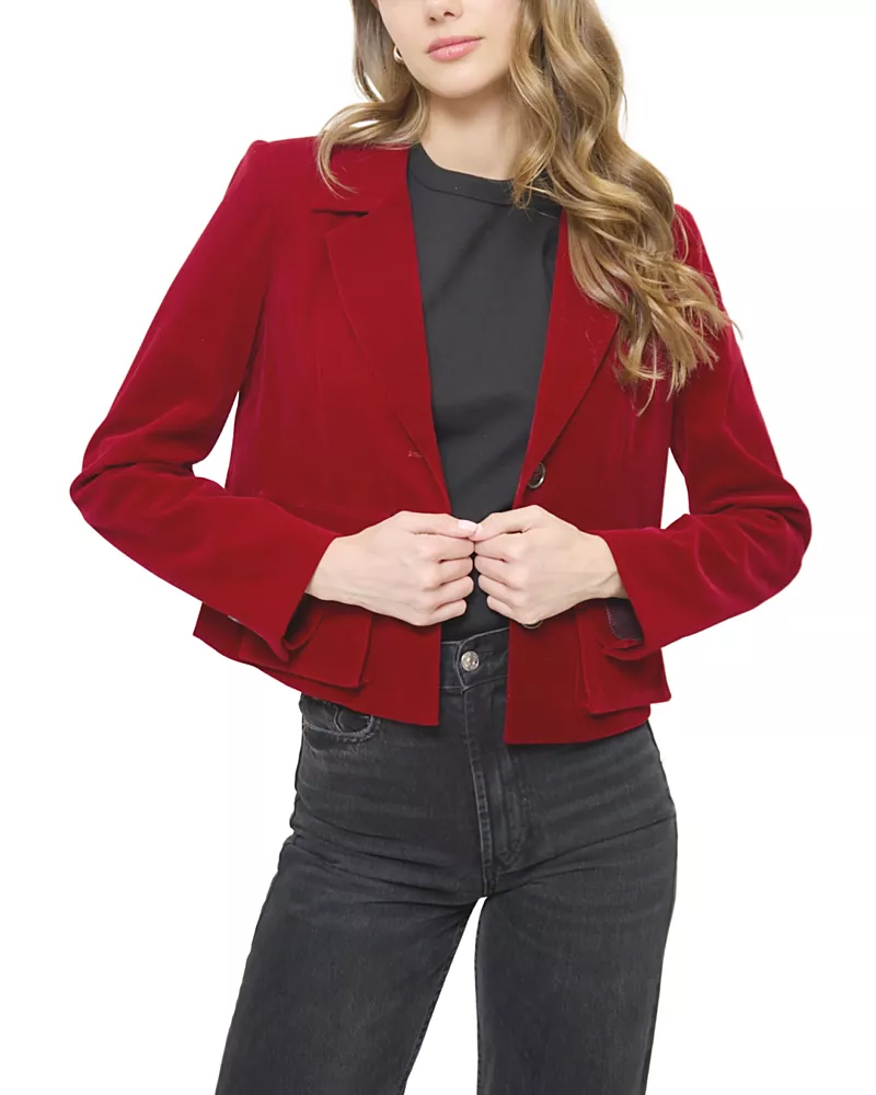Central Park West Women's Ember Velvet Boxy Blazer