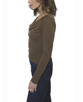  Women's Roman Draped Longsleeve Top