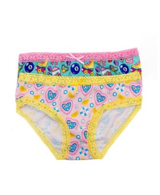 Girls'Lace Trim Underwear, Mix Tape 2 Pack - Little Kid, Big Kid