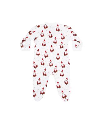 Unisex Santa Print Zipper Footie - Baby