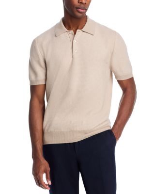 Cotton Textured Knit Polo Shirt