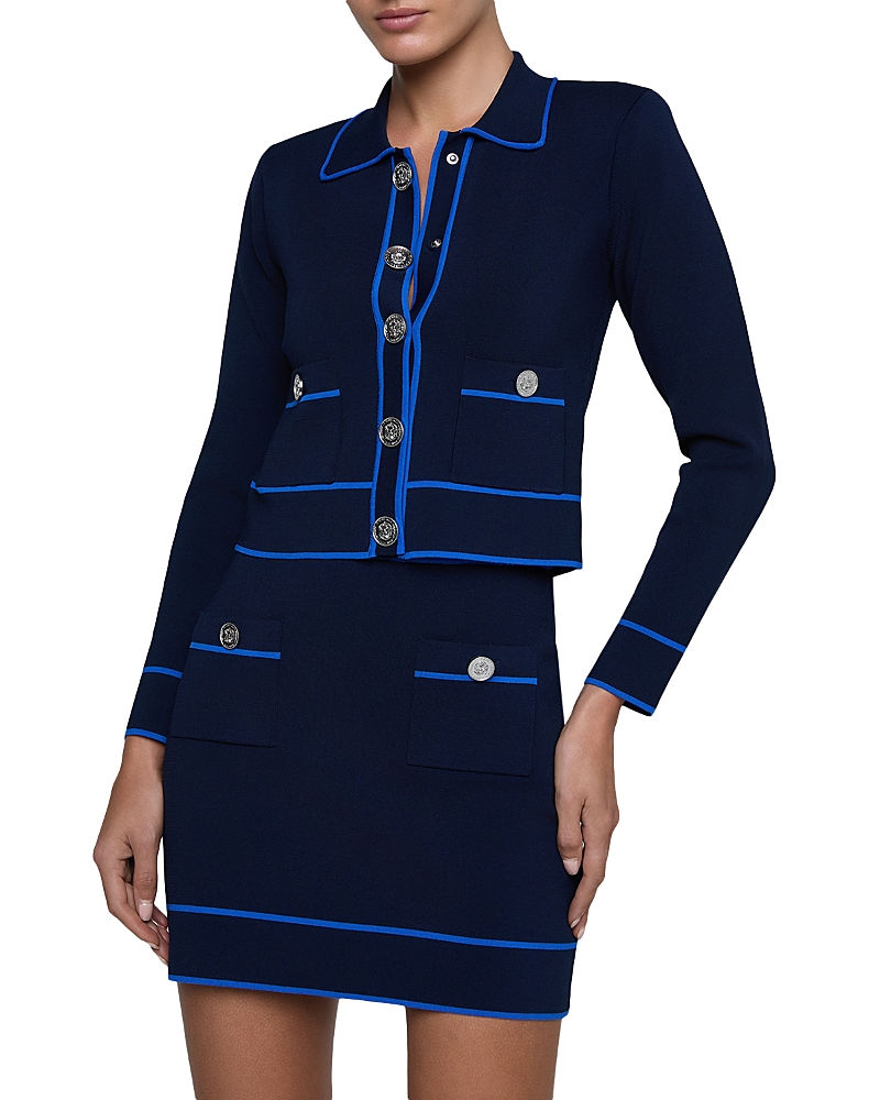 L'Agence Tala Contrast Trim Cardigan