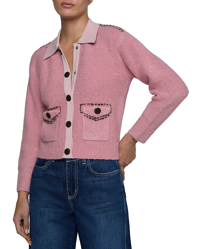L'Agence Poetry Stitch Detail Cropped Cardigan