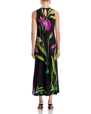 Floral Satin Midi Dress - Exclusive