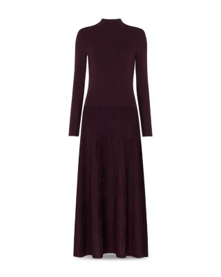 Petites Pleated Knit Dress