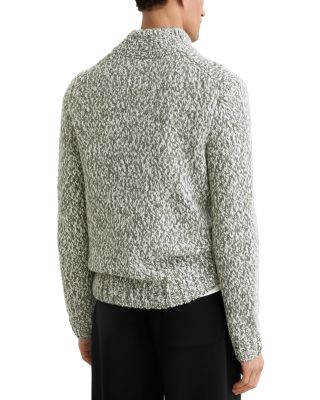Textured Two Tone Half Zip Sweater