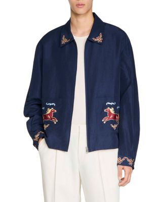 Embroidered Horse Wing Collar Jacket